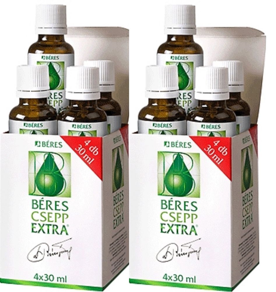 Béres Csepp Extra belsőleges oldatos cseppek, 4×30 ml