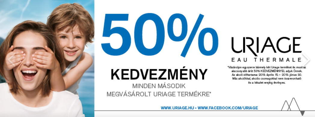 Uriage 50% kedvezmény minden második termékre