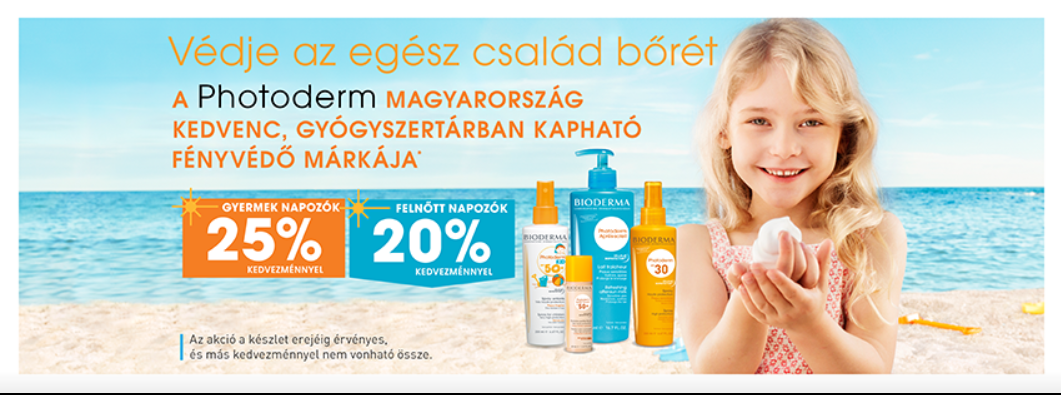 Bioderma Photoderm napozó termékek akcióban